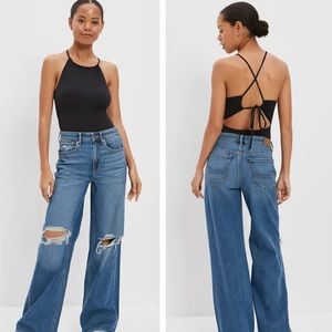 American Eagle Super High-Rise Baggy Wide Leg Women Jeans   -  Size: 6 (Regular)